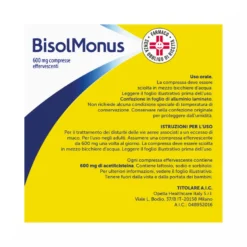 Bisolmonus Per la Tosse Grassa 600Mg 10 Compresse Effervescenti