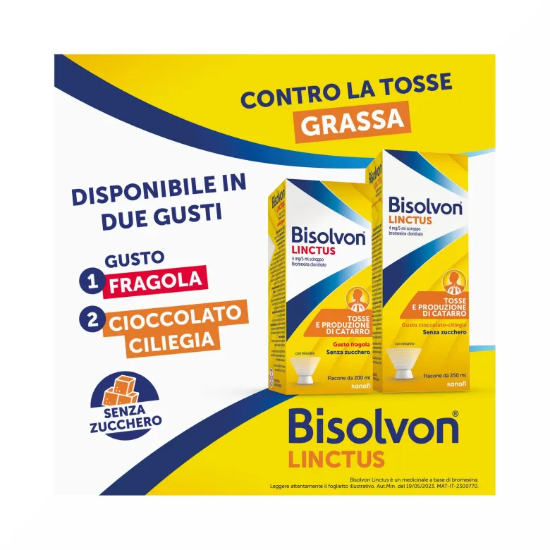 Bisolvon Linctus Sciroppo Per Tosse Grassa +2 Anni Gusto Fragola 200 ml