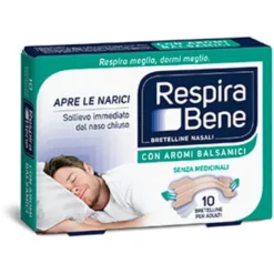 Breathe Right Cerotti Nasali Aromi Balsamici 10 Pezzi Sollievo Notturno