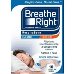 Breathe Right Classic cerottini nasali senza medicinali misura grande 10 pezzi