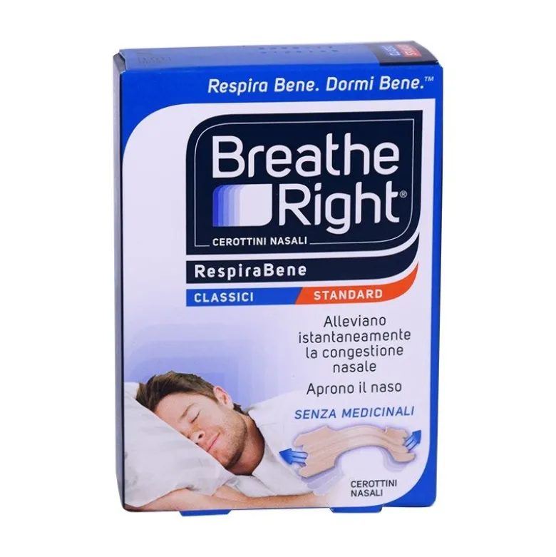 Breathe Right Classic cerottini nasali senza medicinali misura standard 10 pezzi