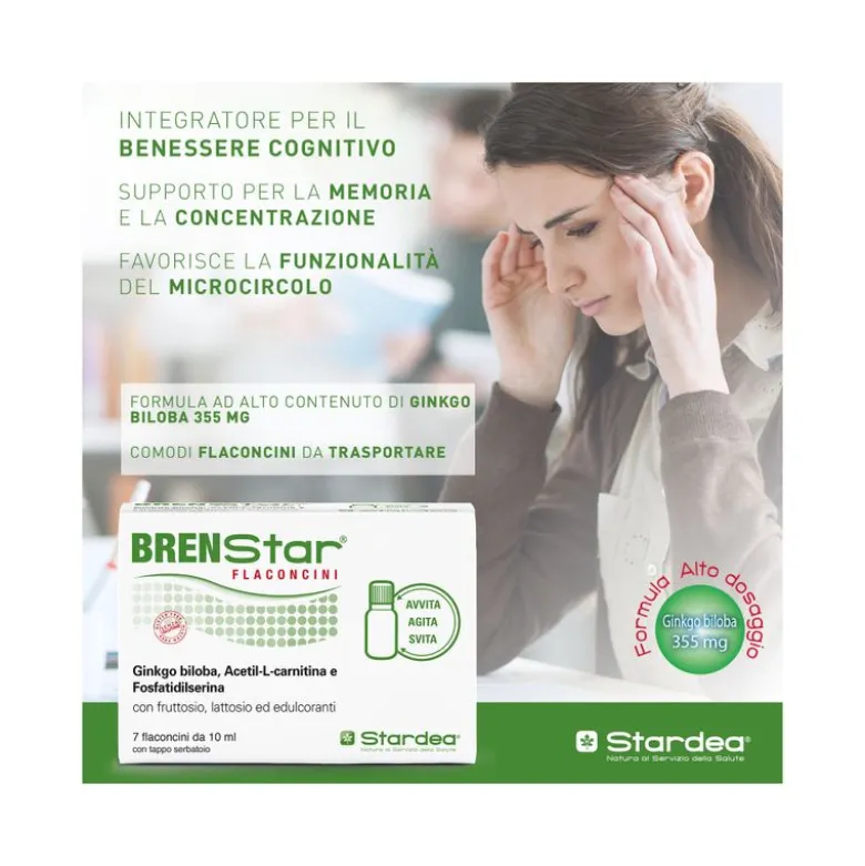 Brenstar stanchezza e affaticamento 7 flaconcini monodose con tappo dosatore