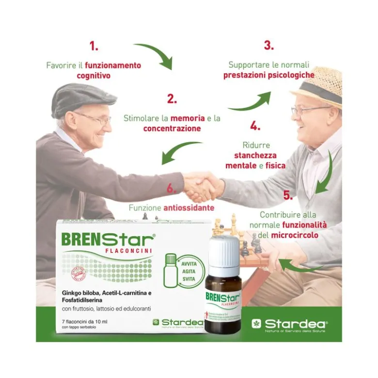 Brenstar stanchezza e affaticamento 7 flaconcini monodose con tappo dosatore