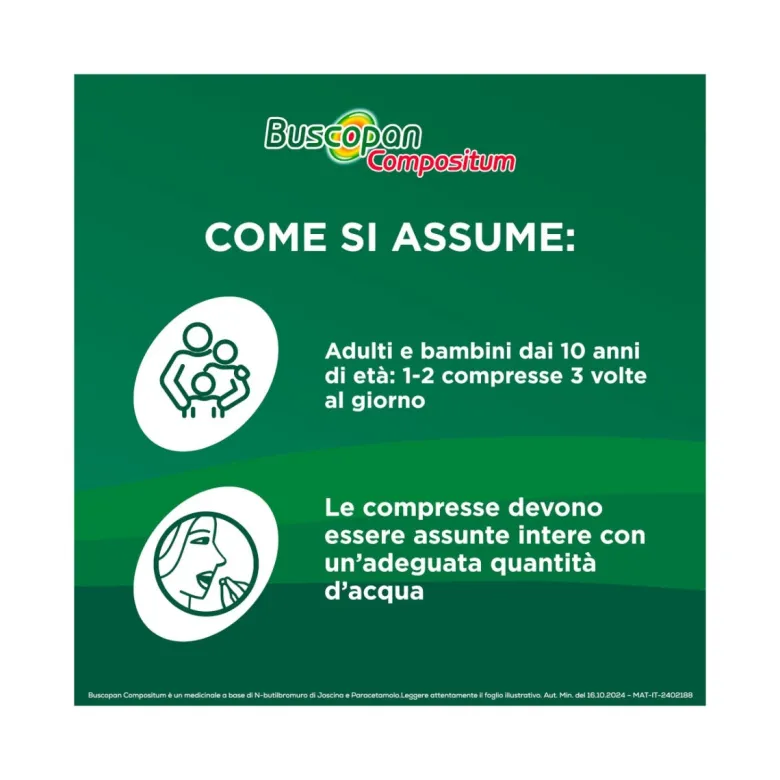 Buscopan Compositum Per Mal Di Pancia Forte Crampi Dolori Addominali 20 cpr