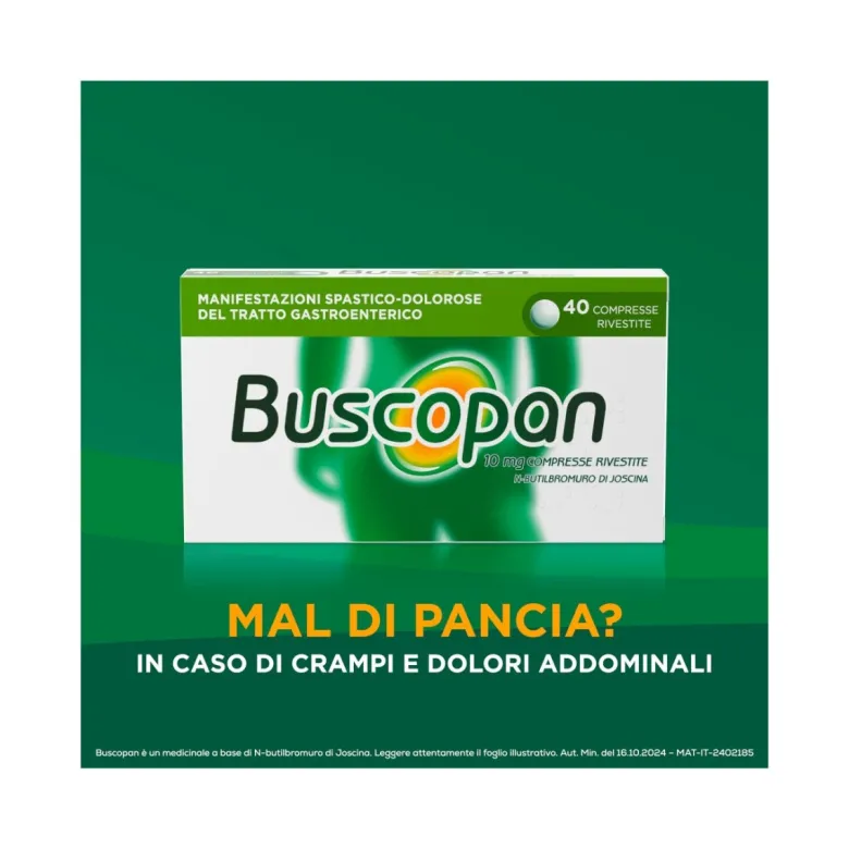 Buscopan Per Mal di Pancia Crampi Dolori Addominali 40 Compresse