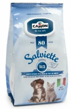 Camon Salviette Talco Per Cani/Gatti 80 Pezzi