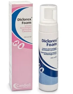 Candioli Diclorex Foam Schiuma dermatologica igienizzante e protettiva per cani e gatti 200ml