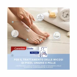 Canesten Unidie Crema Antimicotico Antifungino contro Funghi Micosi Piede d'Atleta Tubo 30g