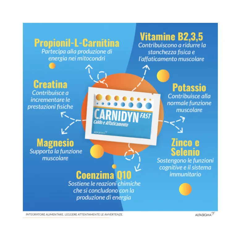 Carnidyn Fast per stanchezza fisica 20 bustine
