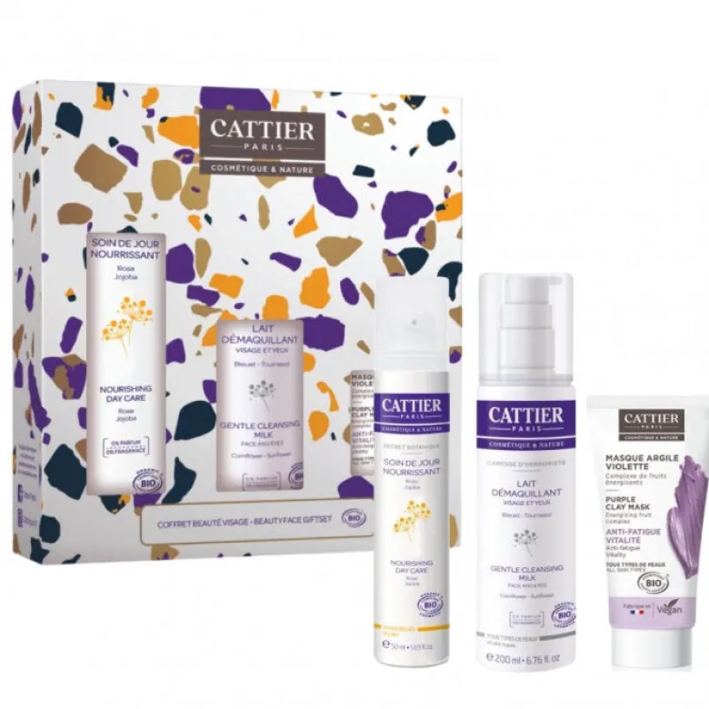 Cattier Paris Cofanetto Beauté Visage crema 50ml + latte struccante 50ml + maschera viso 50ml