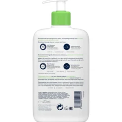 CeraVe Detergente Idratante Viso Pelle da Normale a Secca, con acido ialuronico e ceramidi 473 ml