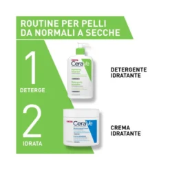 CeraVe Detergente Idratante Viso Pelle da Normale a Secca, con acido ialuronico e ceramidi 473 ml