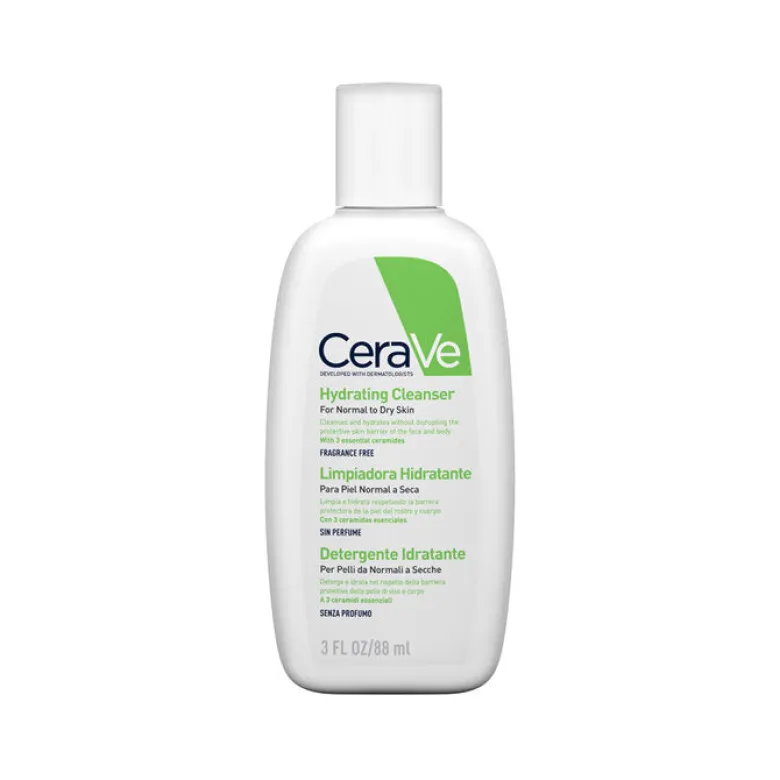 CeraVe Detergente Idratante Viso Pelle da Normale a Secca, con acido ialuronico e ceramidi 88 ml