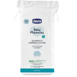 Chicco Baby Moments Quadrotti Cotone 60 pz - Morbidezza Naturale