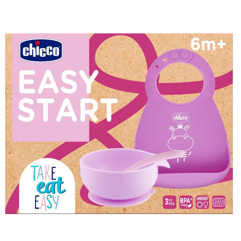 Chicco Easy Start Set Pappa Per Svezzamento Rosa 6+ Mesi