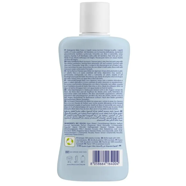 Chicco Natural Sensation Baby 0 mesi+ detergente corpo e capelli 200ml