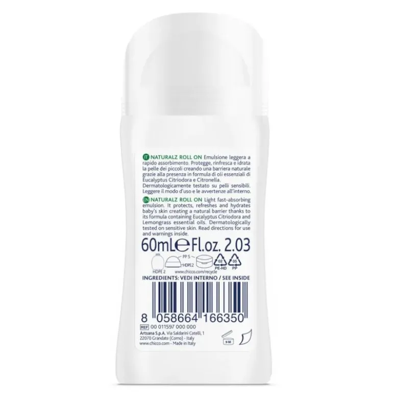 Chicco NaturalZ Antizanzare Protettivo & Rinfrescante 2 mesi+ roll-on 60ml