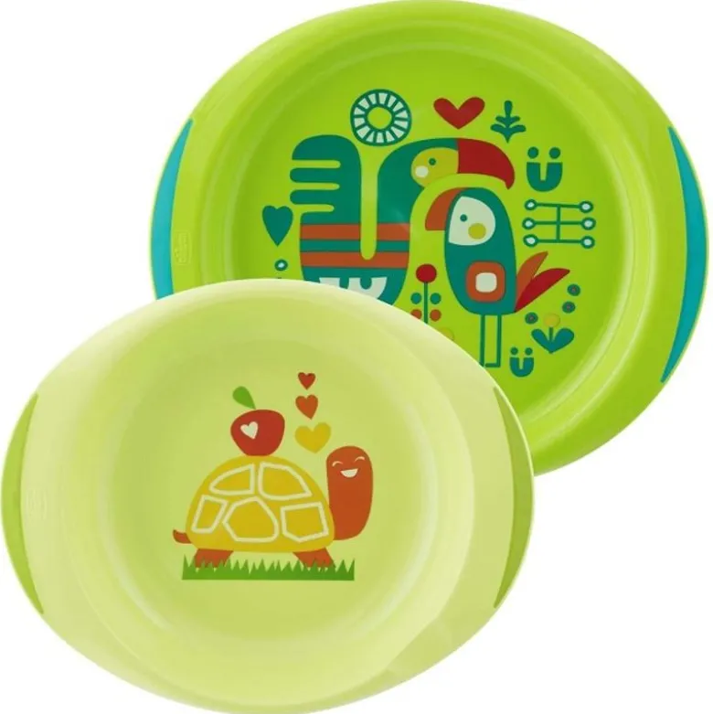 Chicco Set Piatto Fondo e Piano 12m+ colore verde