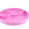 Chicco Take Eat Easy Piatto a scomparti in silicone con ventosa colore rosa 12m+