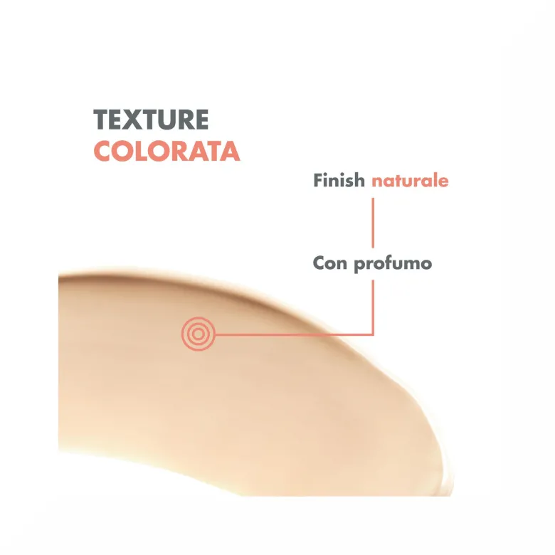 Crema colorata SPF 50+ viso e collo, indicata per pelli secche e sensibili soggette a scottature, offre una protezione solare motlo alta (UVA-UVB, luce blu visibile ad alta energia) e una sensazione di comfort immediato.
