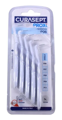 Curasept proxi prevention scovolino con testina angolata 0,6 mm bianco 5 pezzi