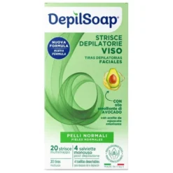 Depilsoap 20 Strisce Depilatorie Viso Pelli Normali