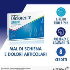 Dicloreum Unidie cerotto medicato 136mg ibuprofene 8 cerotti