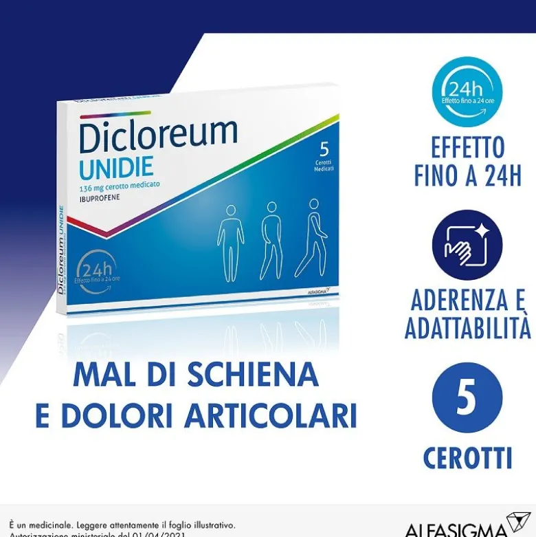 Dicloreum Unidie 136mg 5 cerotti medicati