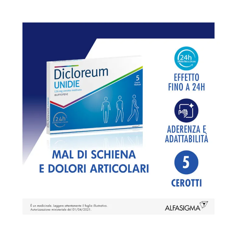 Dicloreum Unidie 136mg 5 cerotti medicati