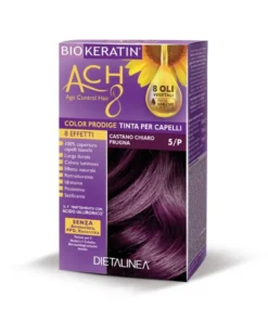 Dietalinea biokeratin ach8 tinta per capelli 5/p castano chiaro prugna