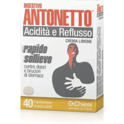 Digestivo Antonetto acidità e reflusso crema limone 40 compresse masticabili