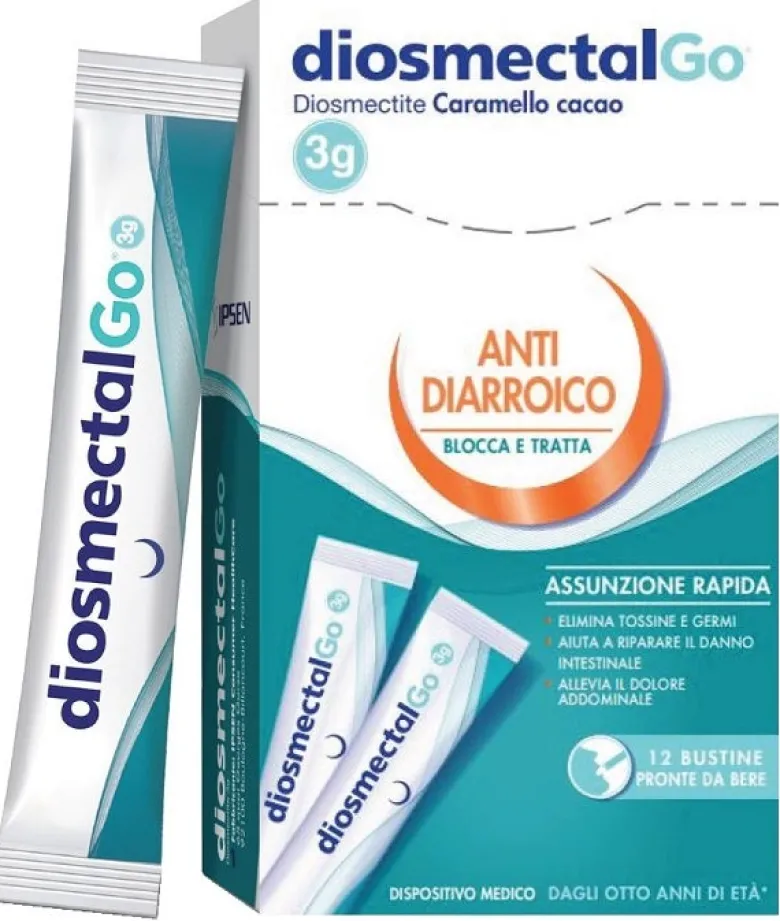 Diosmectal Go 12 Bustine - Sollievo Rapido per Disturbi Intestinali