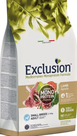 Dorado Exclusion Mediterraneo Monoprotein Noble Grain Adult Small Breed Con Agnello Cibo Secco Per Cani 500g