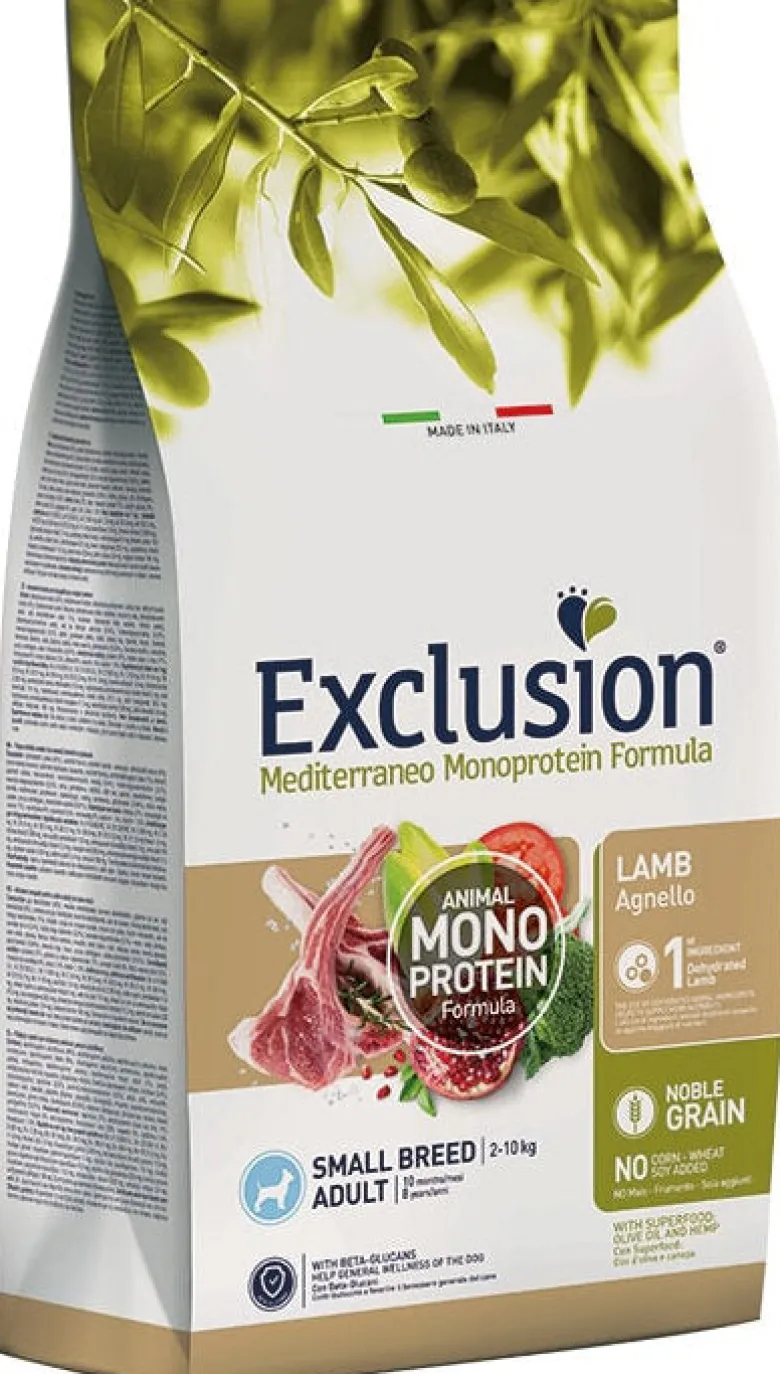 Dorado Exclusion Mediterraneo Monoprotein Noble Grain Adult Small Breed Con Agnello Cibo Secco Per Cani 500g