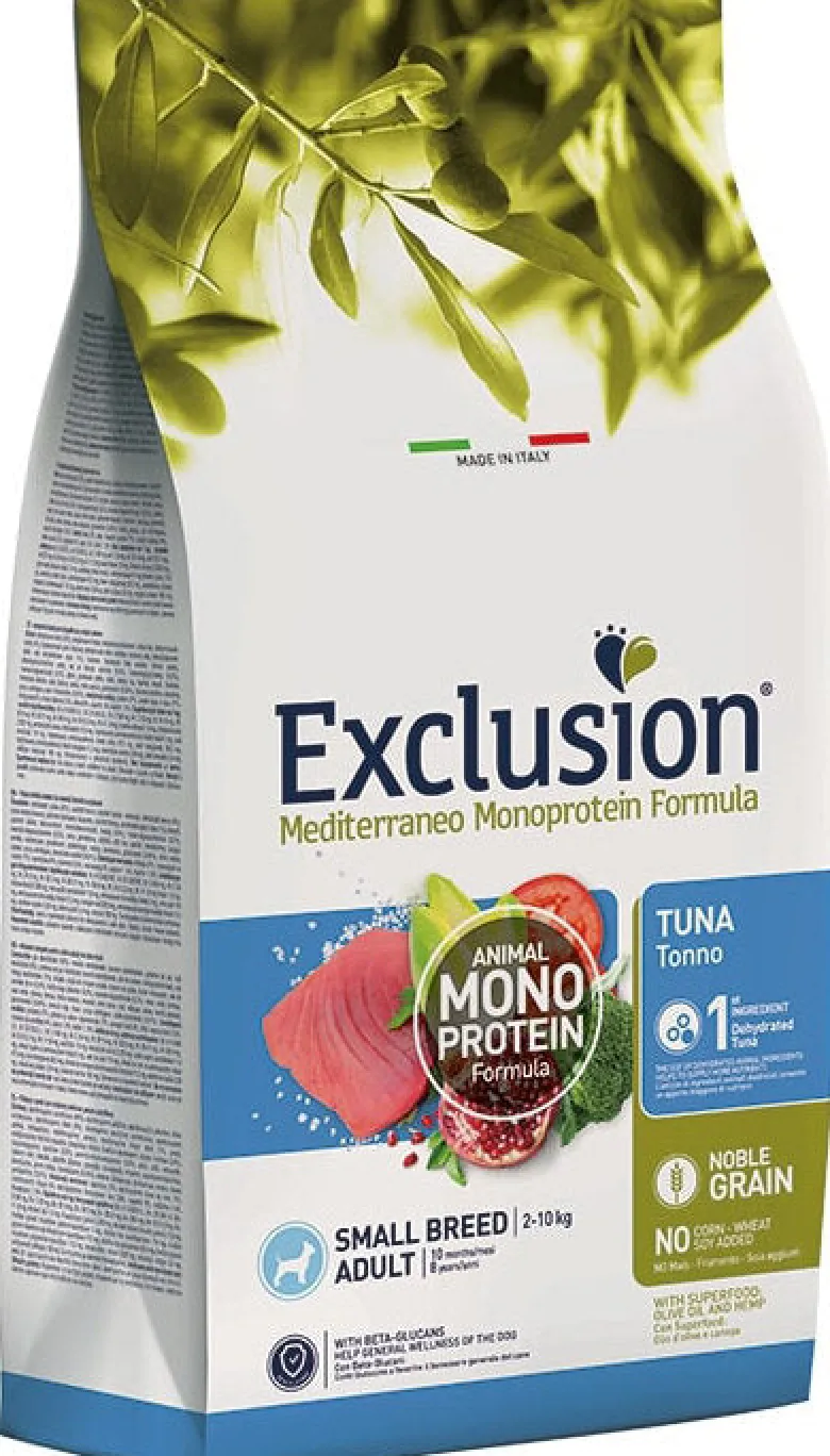 Dorado Exclusion Mediterraneo Monoprotein Noble Grain Adult Small Breed Con Tonno Cibo Secco Per Cani 7kg