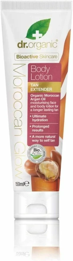 Dr.Organic Moroccan Glow Self Tan Lozione Corpo Prolungatore di Abbronzatura 150ml