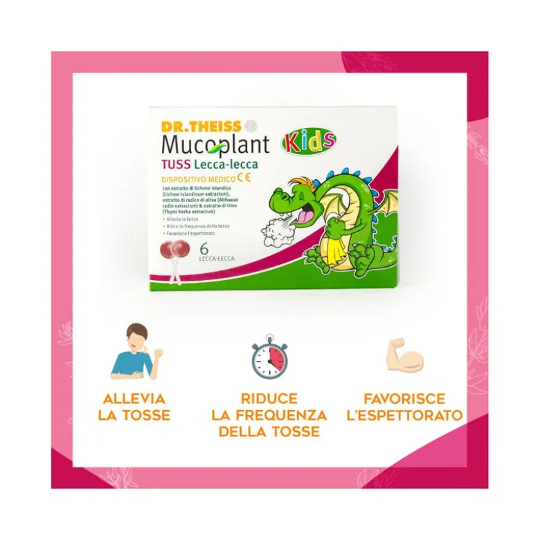 Dr Theiss Mucoplant Tuss Kids Lecca Lecca allevia la tosse 6 pezzi