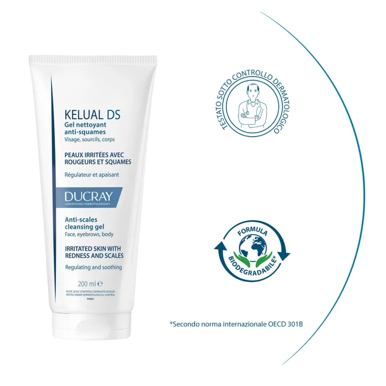 Ducray Kelual Ds Gel Detergente Anti-Squame Viso E Corpo 200ml