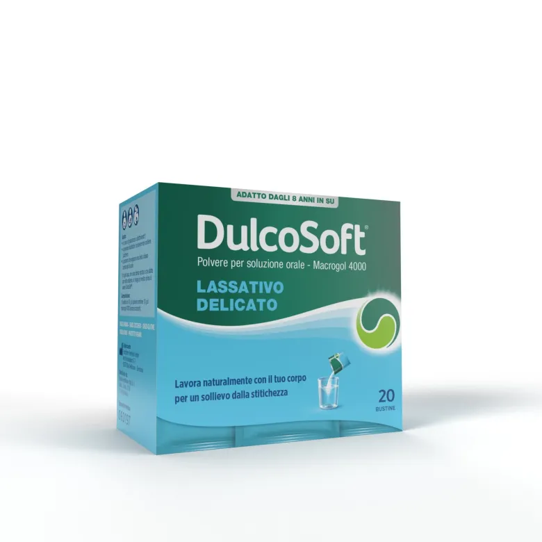Dulcosoft Polvere per Soluzione Orale Lassativo Macrogol per Stitichezza 20 Bustine