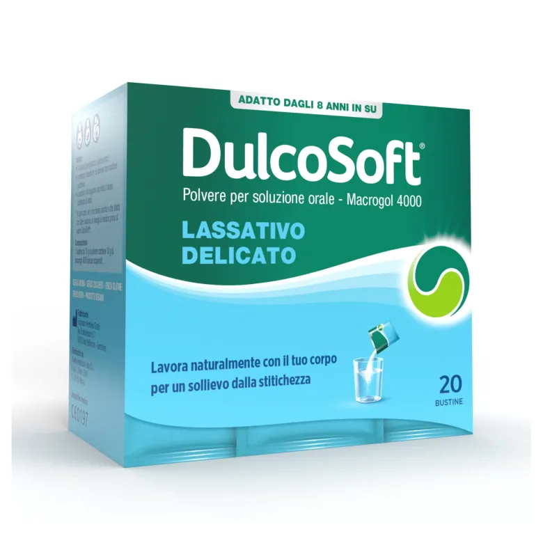 Dulcosoft Polvere per Soluzione Orale Lassativo Macrogol per Stitichezza 20 Bustine