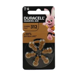Duracell Easy Tab 312 Marrone Batteria Per Apparecchio Acustico 6 Pezzi