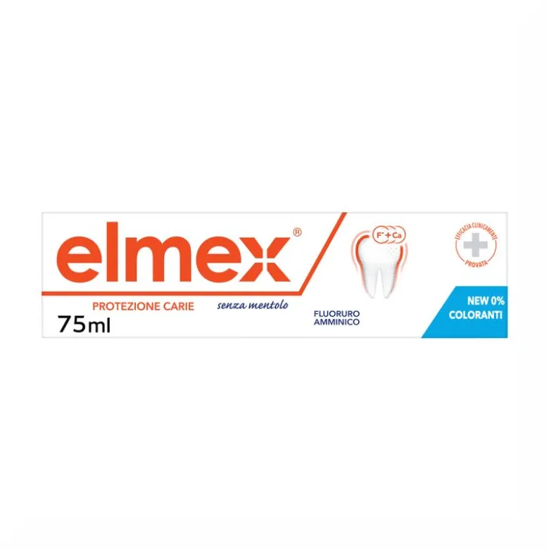 Elmex Dentifricio Protezione Carie con fluoruro amminico senza mentolo 75ml