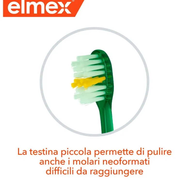 Elmex Spazzolino Junior 6-12 anni studiato per il passaggio ai denti permanenti Morbido