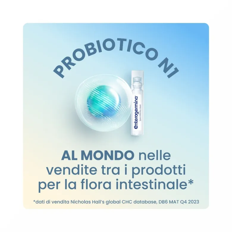 Enterogermina 4 Miliardi Fermenti Lattici Probiotici per Disturbi Intestinali 10 Fiale