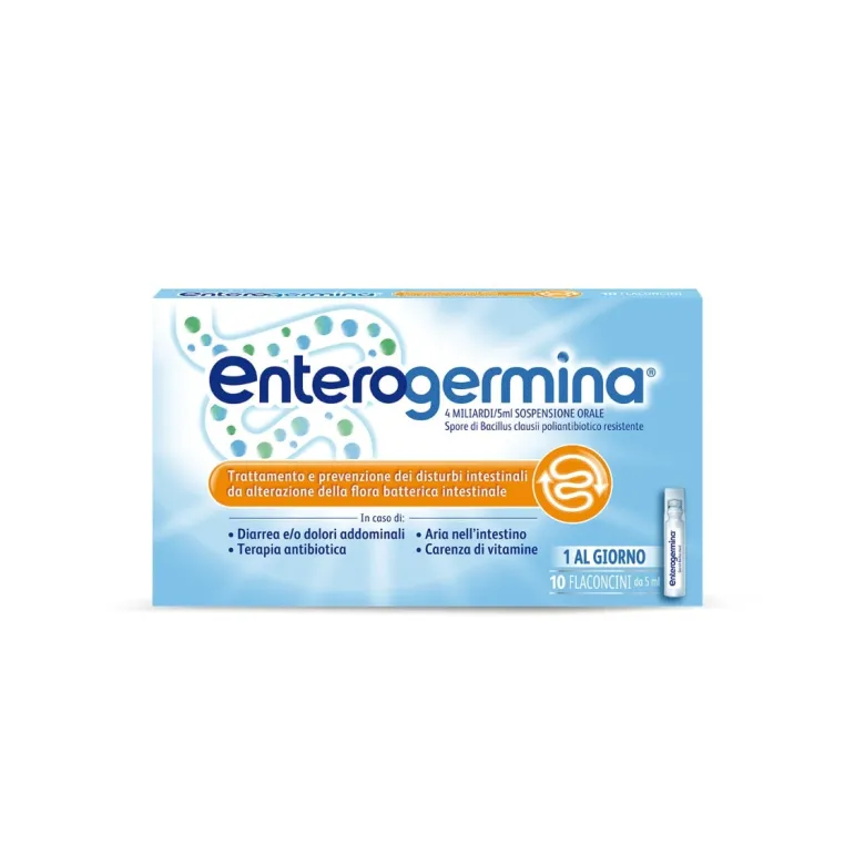 Enterogermina 4 Miliardi Fermenti Lattici Probiotici per Disturbi Intestinali 10 Fiale