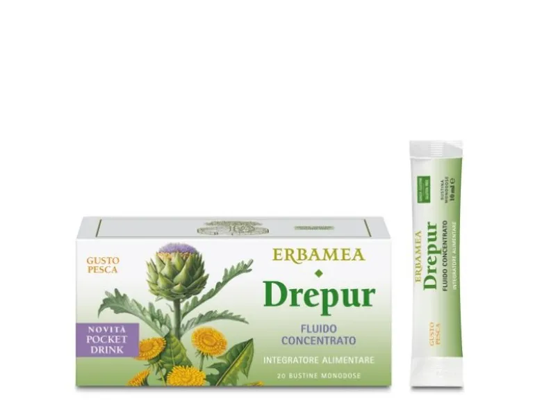 Erbamea Drepur Fluido Concentrato per le funzioni depurative dell'organismo 20 bustine