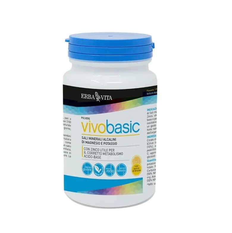 Erba Vita VivoBasic utile per il corretto metabolismo acido-basico 200g gusto limone