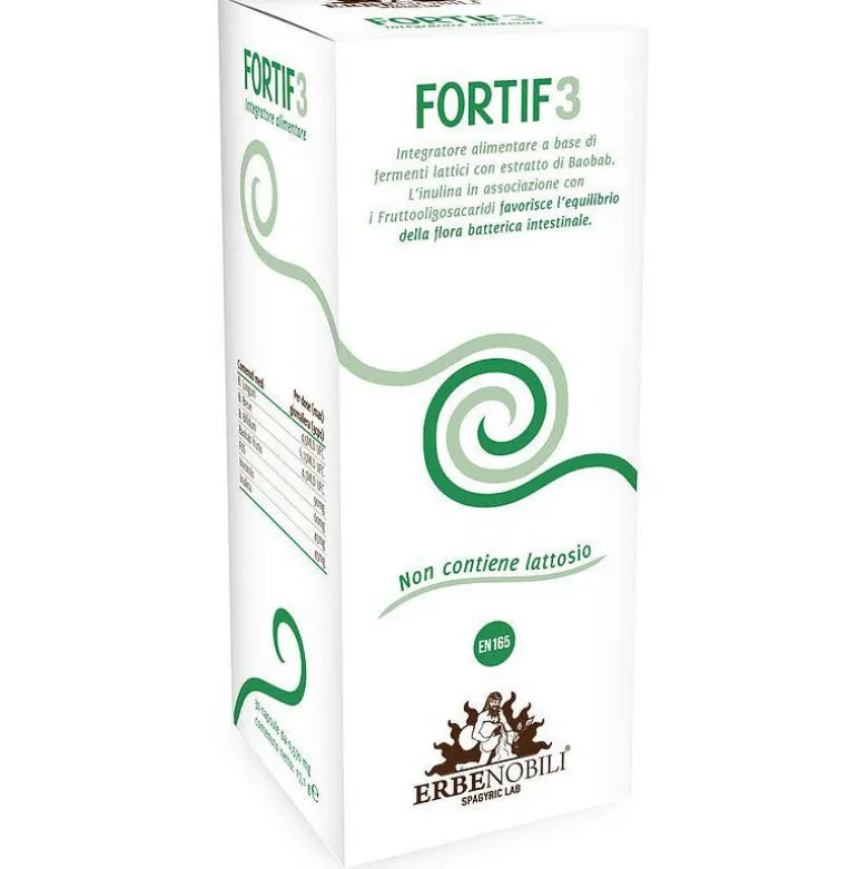 Erbe Nobili Fortif3 fermenti lattici utile per la flora intestinale 30 capsule