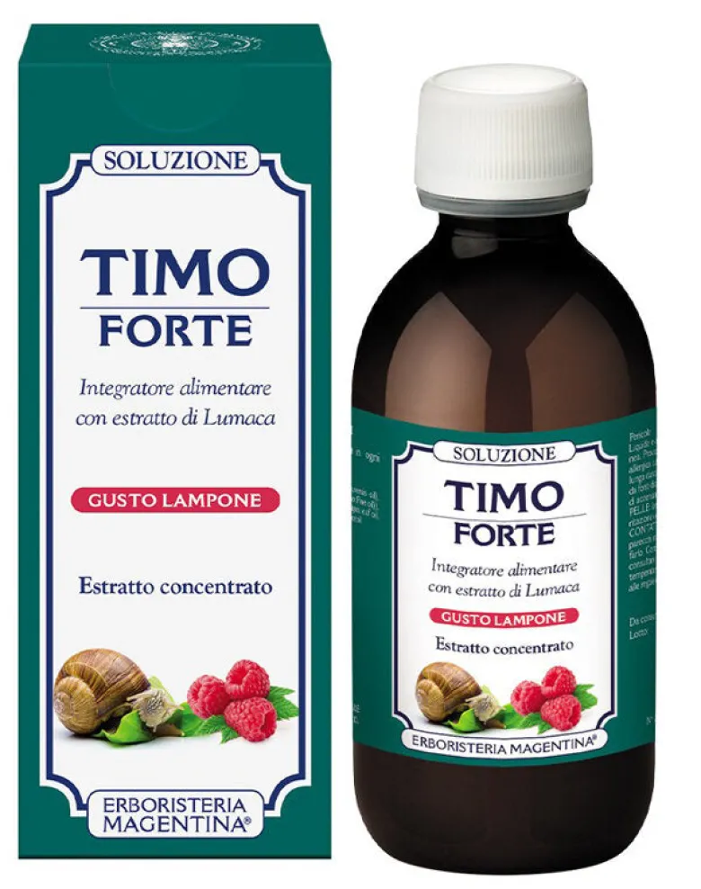 Erboristeria Magentina Timo Forte Soluzione con estratto di Lumaca gusto lampone 150ml