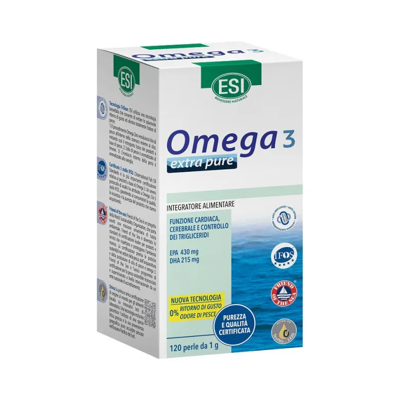 Esi Omega 3 Extra Pure funzione cardiaca e celebrale 120 perle